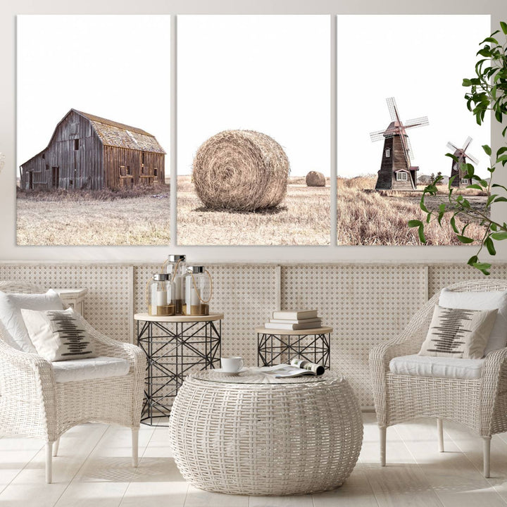 Farm Prints Set, Set of 3 Farmhouse Wall Art, Country House Decor, Barn Print, Wheat Print, Farmhouse Wall Art, Gallery Wall Art, Farm Print