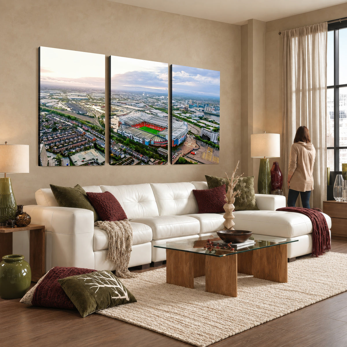 85657-MGV-CV-36X24 - Old Trafford Manchester United Stadium Wall Art Canvas Print