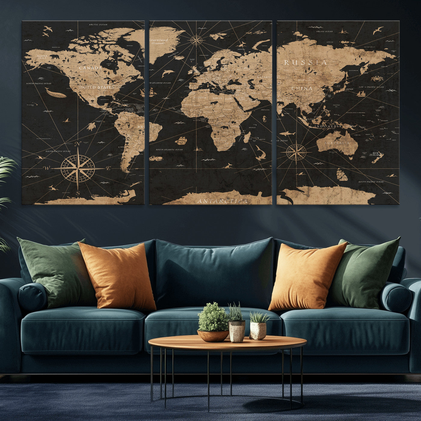 61023-MGV-CV-36X24-World Map Canvas Print – Framed Wall Art for Home Decor