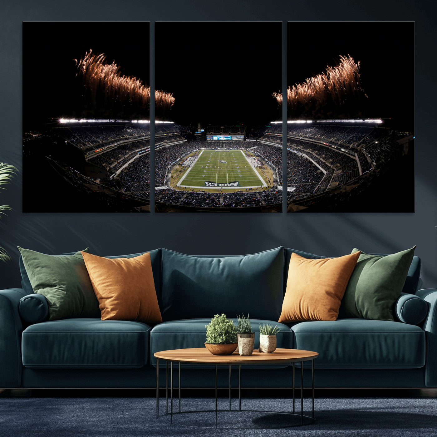 MGV-CV-60X30-3P - Eagles Field Stadium Wall Art | Philadelphia Eagles Football Team Print - Philadelphia Lincoln