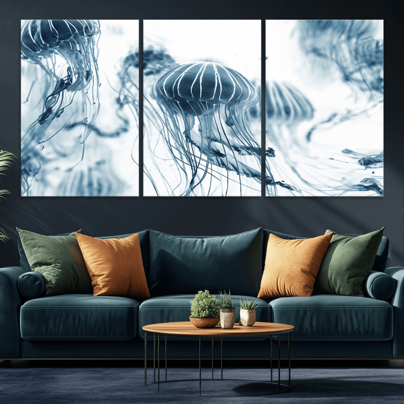 MGV-CV-60X30-3P - Abstract Jellyfish Canvas Print Wall Art