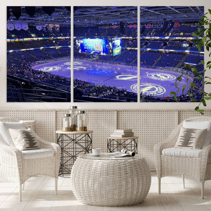 Amalie Arena Florida Wall Art Canvas Print - NHL Hockey Stadium Print