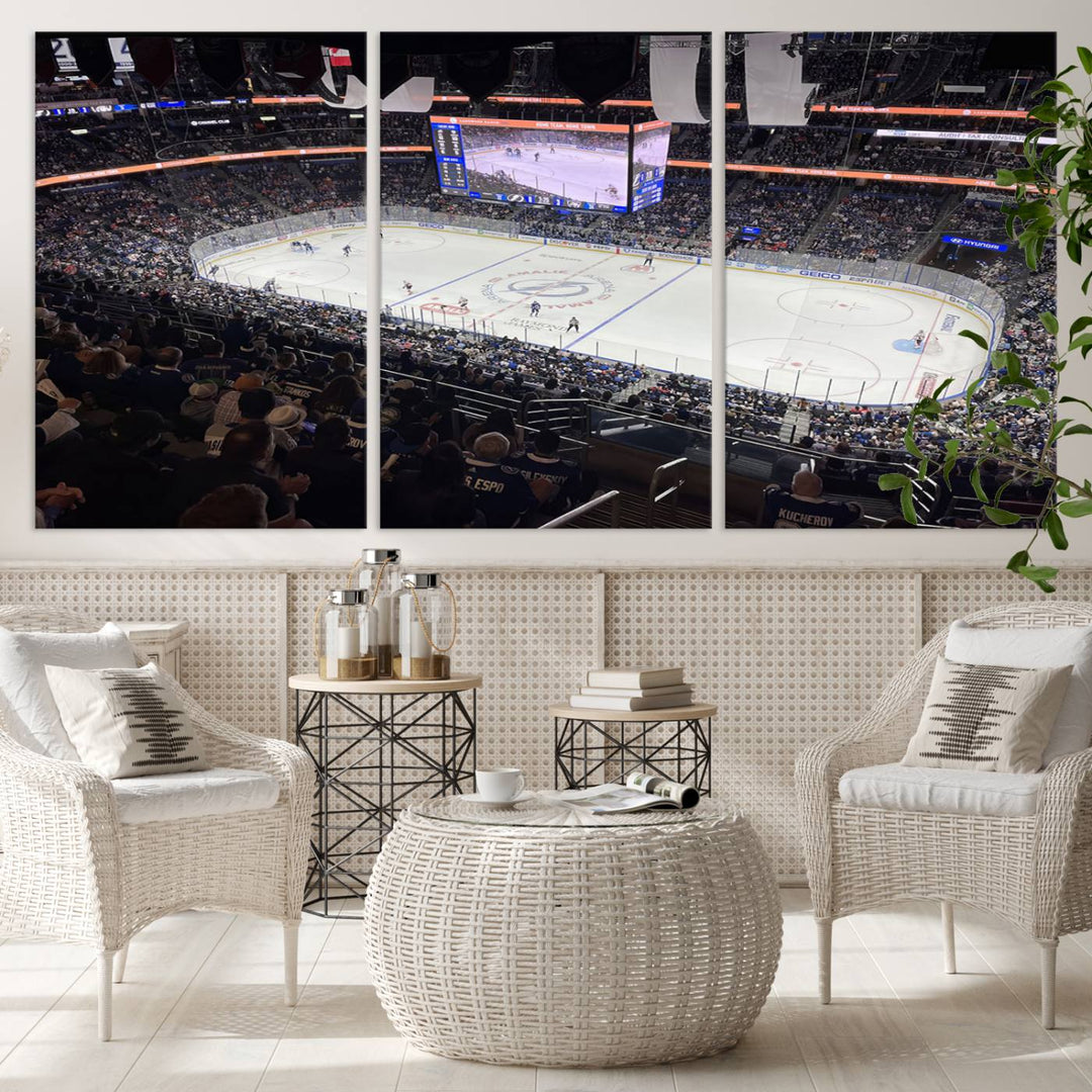 Amalie Arena Florida Wall Art Canvas Print - NHL Hockey Stadium Print