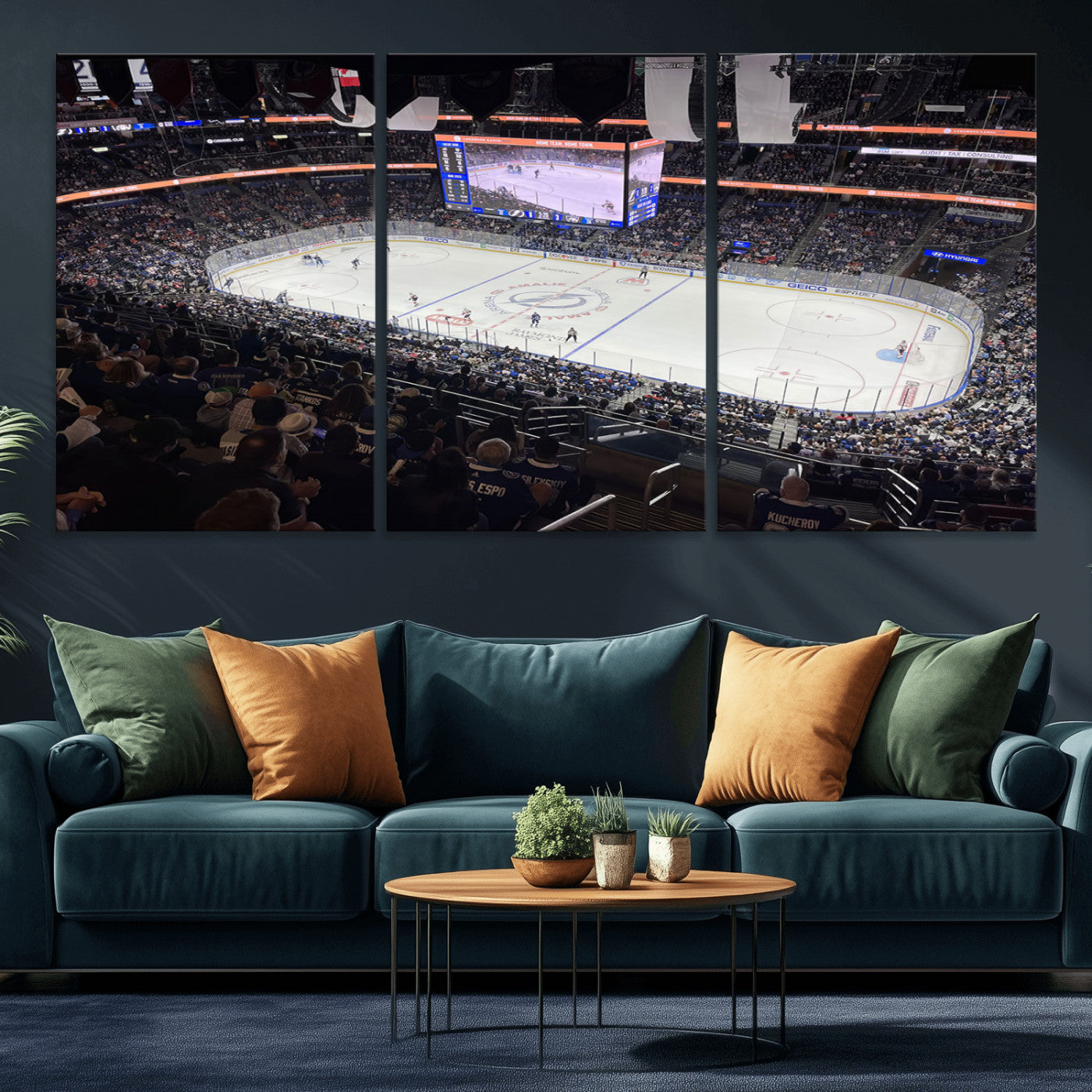 MGV-CV-60X30-3P - Amalie Arena Florida Wall Art Canvas Print - NHL Hockey Stadium Print