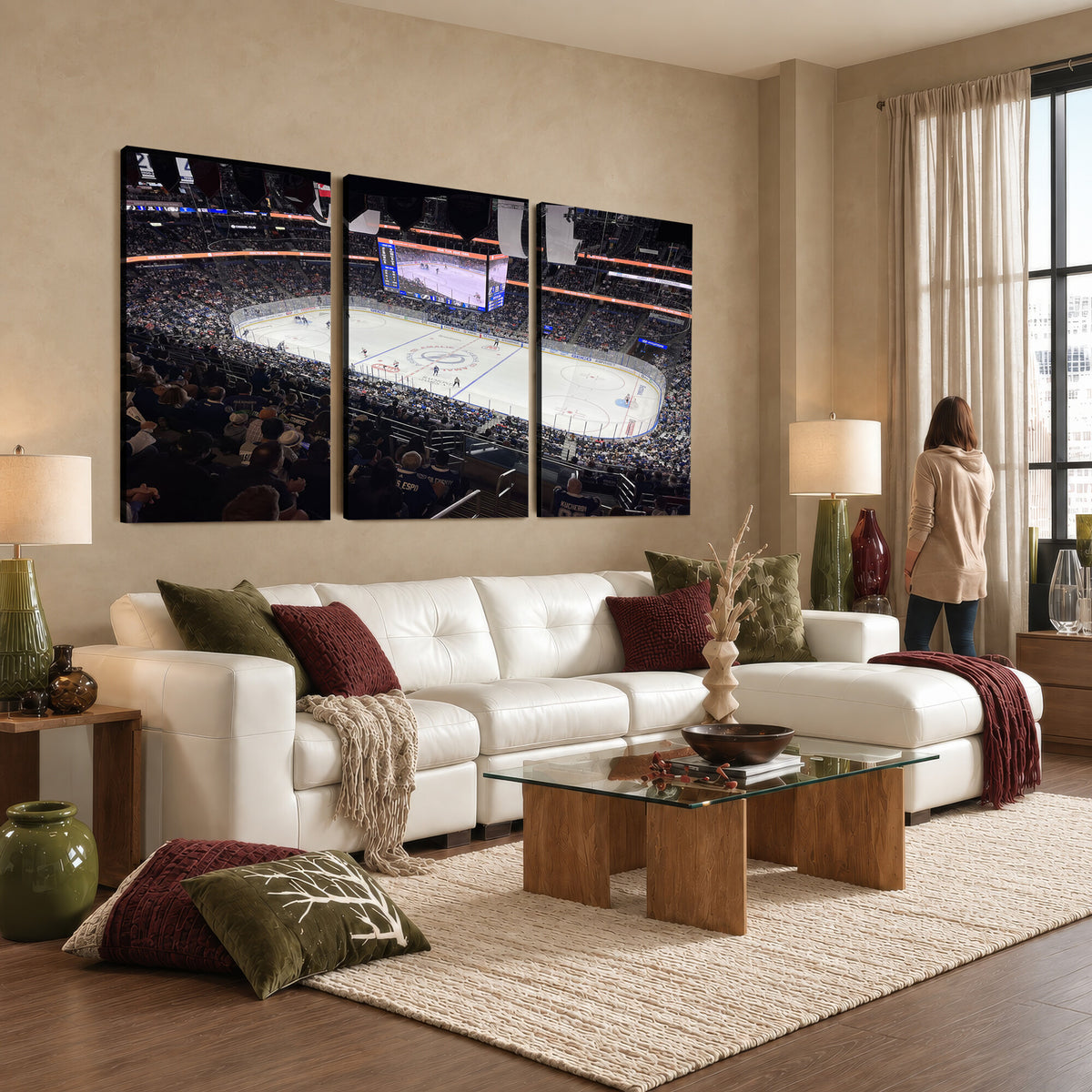 51641-MGV-CV-36X24 - Amalie Arena Florida Wall Art Canvas Print, NHL Hockey, Framed and Ready to Hang