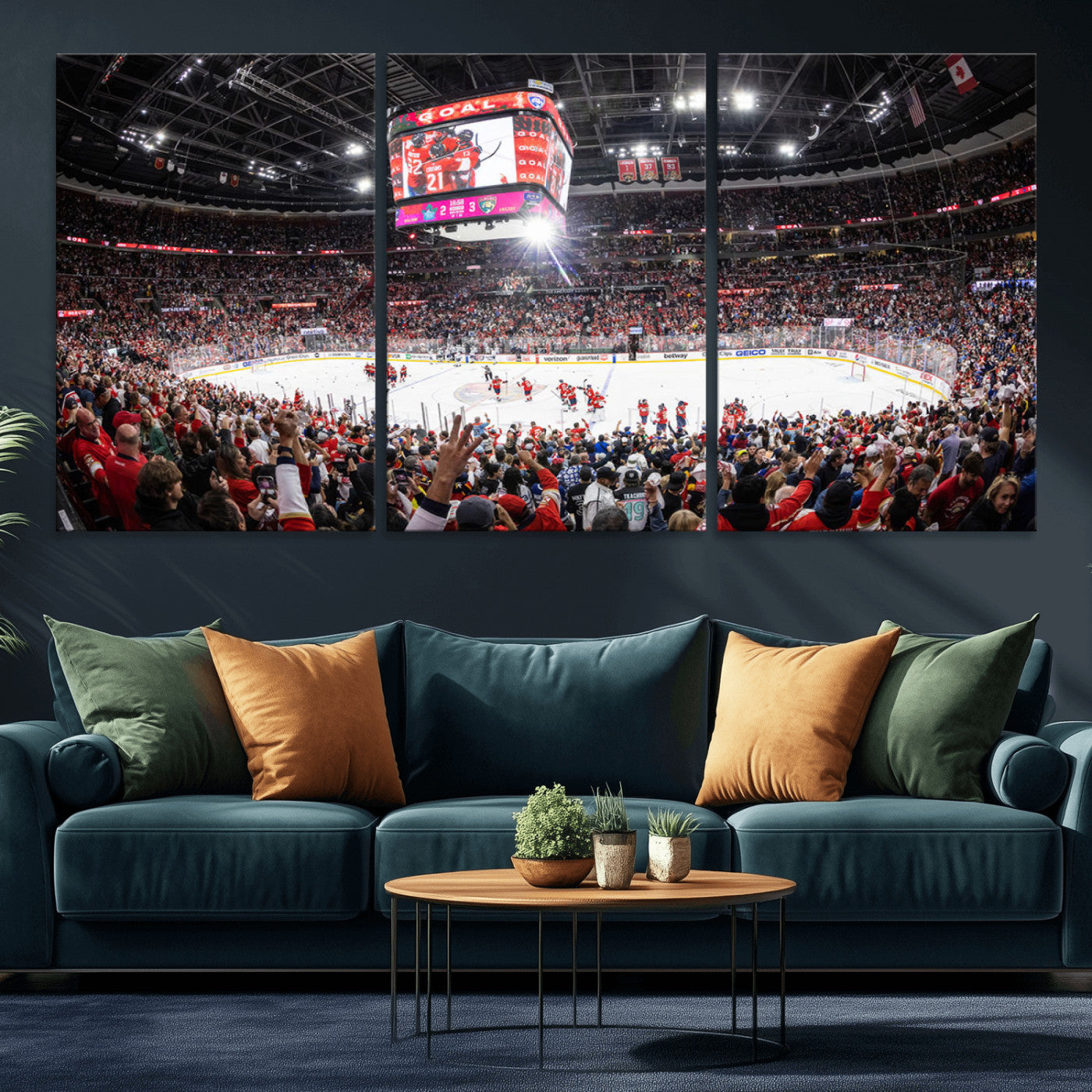 MGV-CV-60X30-3P - Amerant Bank Arena Wall Art Canvas Print - Basketball Arena Stadium Print