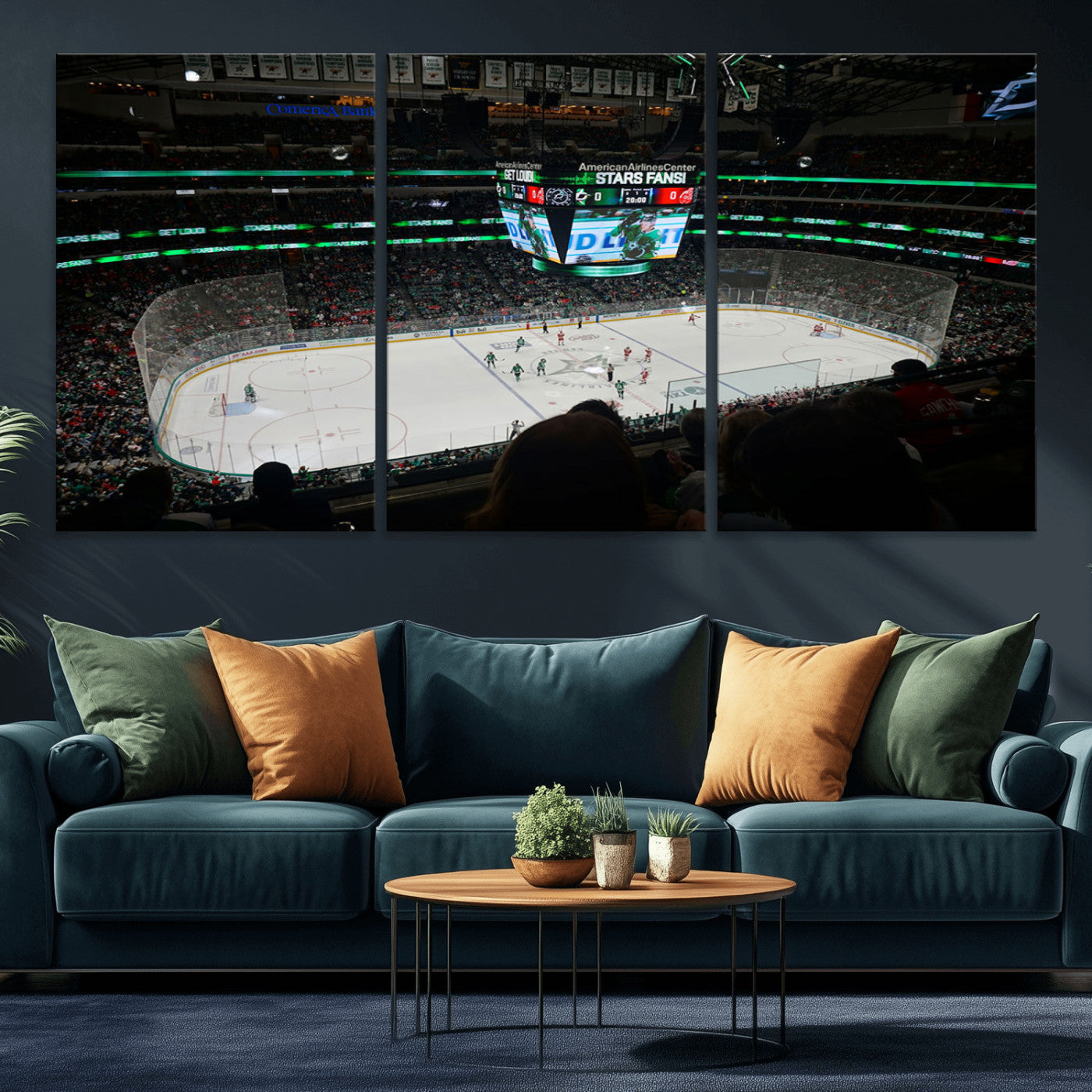 MGV-CV-60X30-3P - American Airlines Center Dallas Stars Wall Art Canvas Print - Dallas Hockey Arena Stadium Print