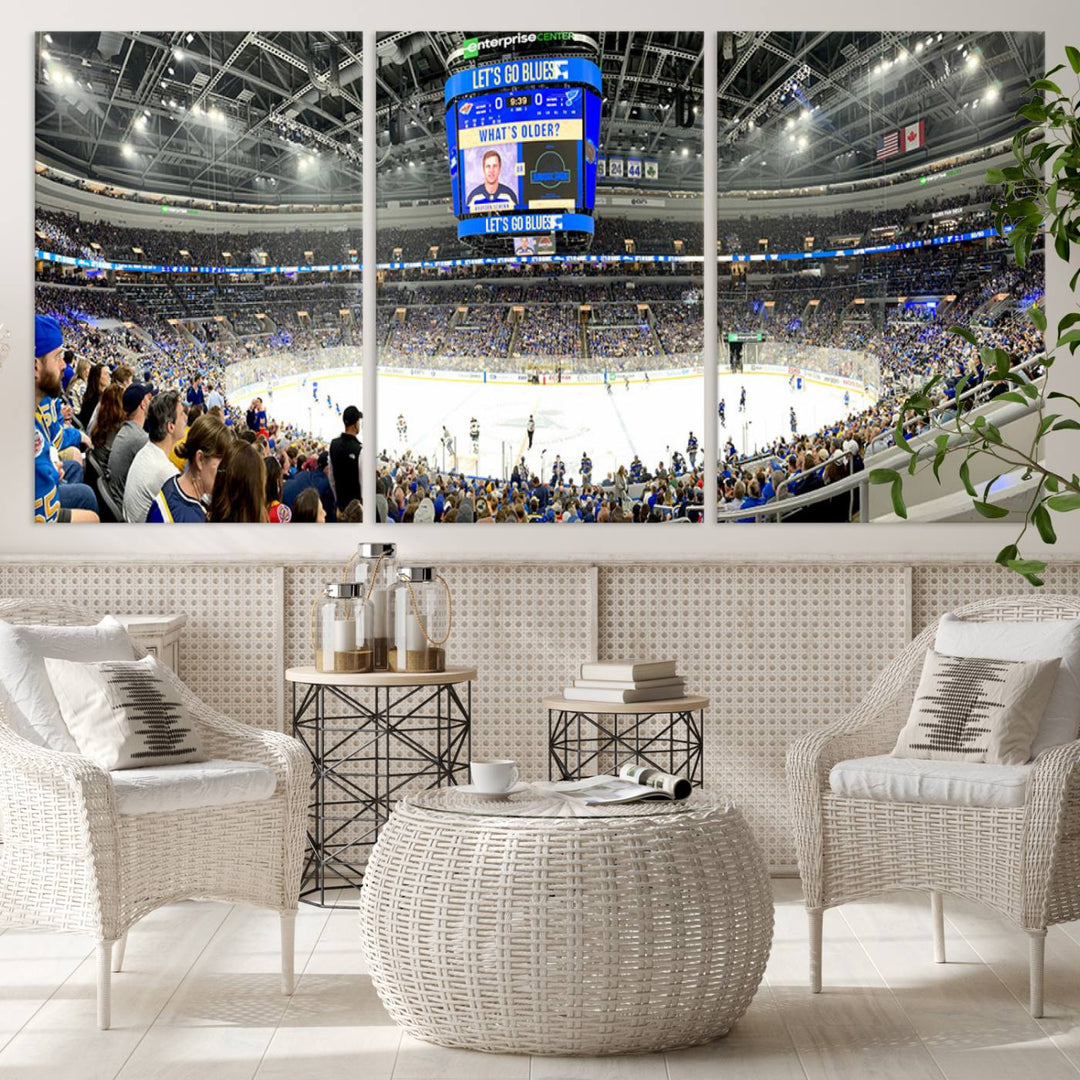 Enterprise Center | Missouri St. Louis Blues Ice Hockey Stadium Wall Art | Canvas Print | Ready to Hang