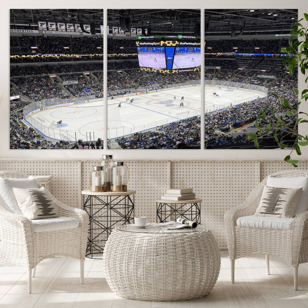 Enterprise Center Missouri St. Louis Blues Hockey Stadium Wall Art Canvas Print