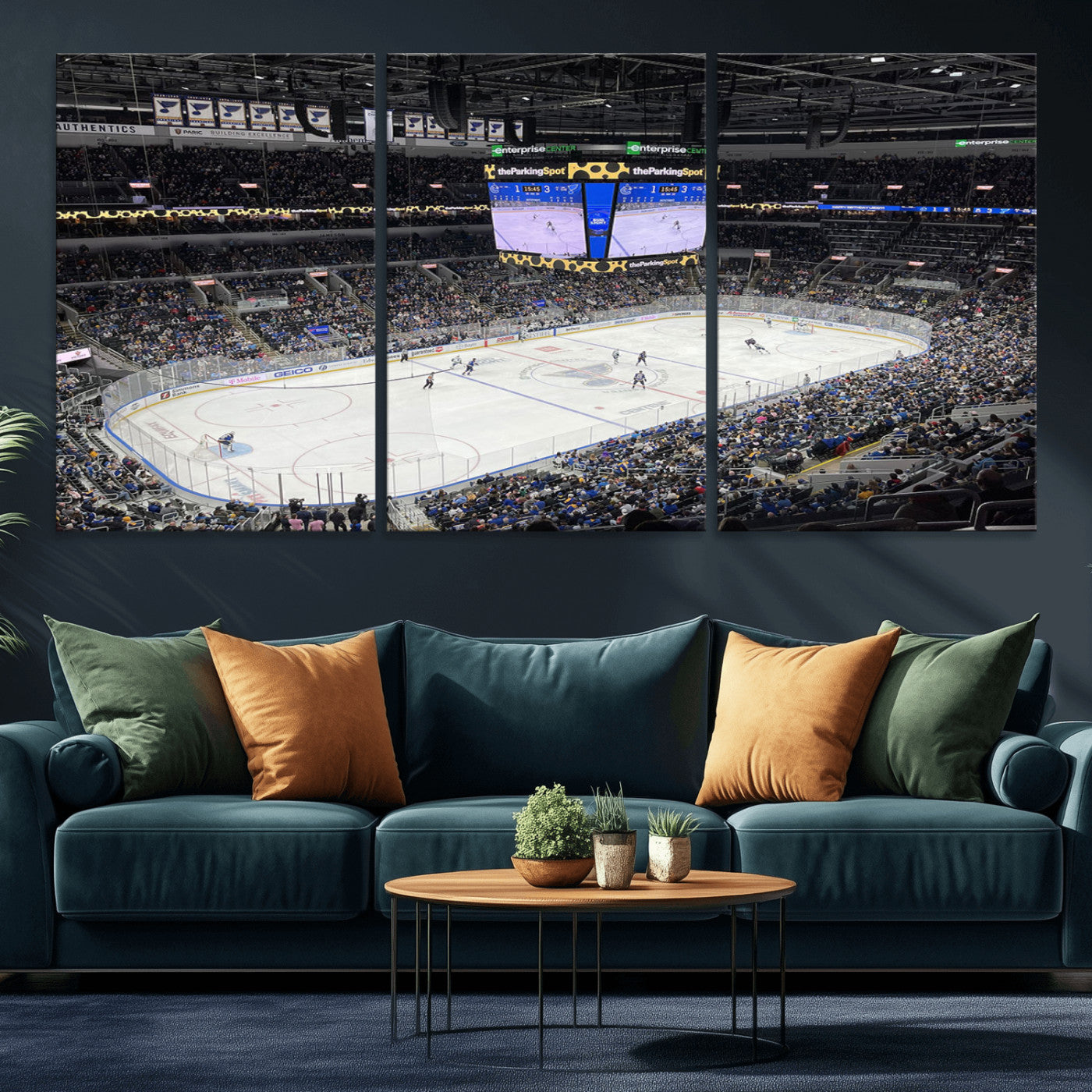 MGV-CV-60X30-3P - Enterprise Center Missouri St. Louis Blues Hockey Stadium Wall Art Canvas Print
