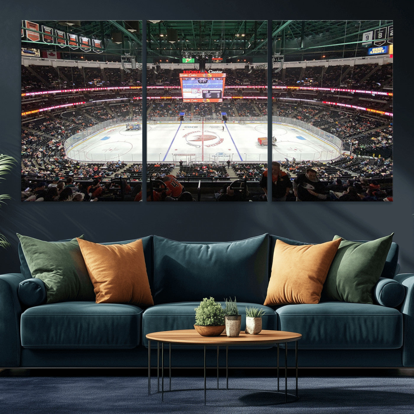 MGV-CV-60X30-3P - Honda Center California Anaheim Ducks Ice Hockey Stadium Canvas Print Wall Art