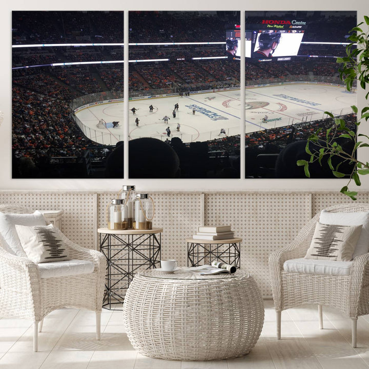 Honda Center California Anaheim Ducks Hockey Stadium Wall Art Canvas Print