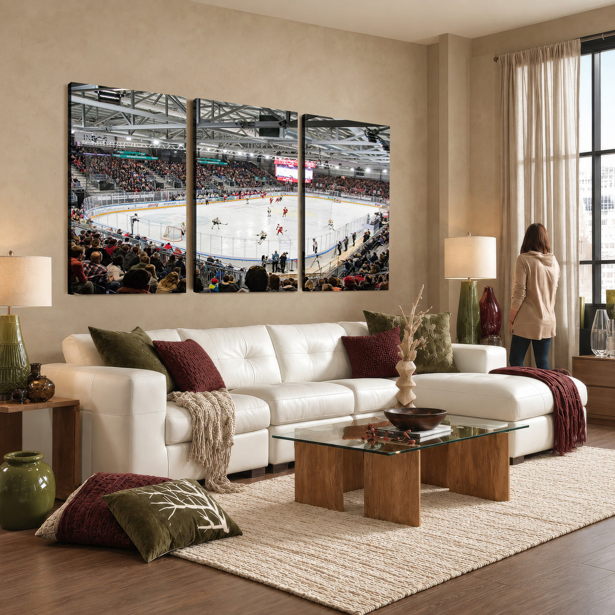 79352-MGV-CV-36X24 - Lausanne Arena Ice Hockey Stadium Wall Art Canvas Print