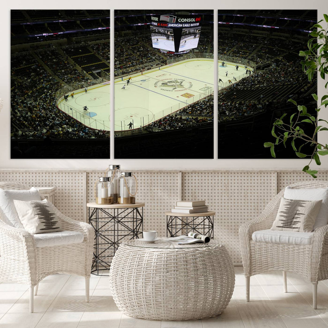 PPG Paints Arena Pennsylvania Pittsburgh Penguins Hockey Stadium Wall Art Canvas Print