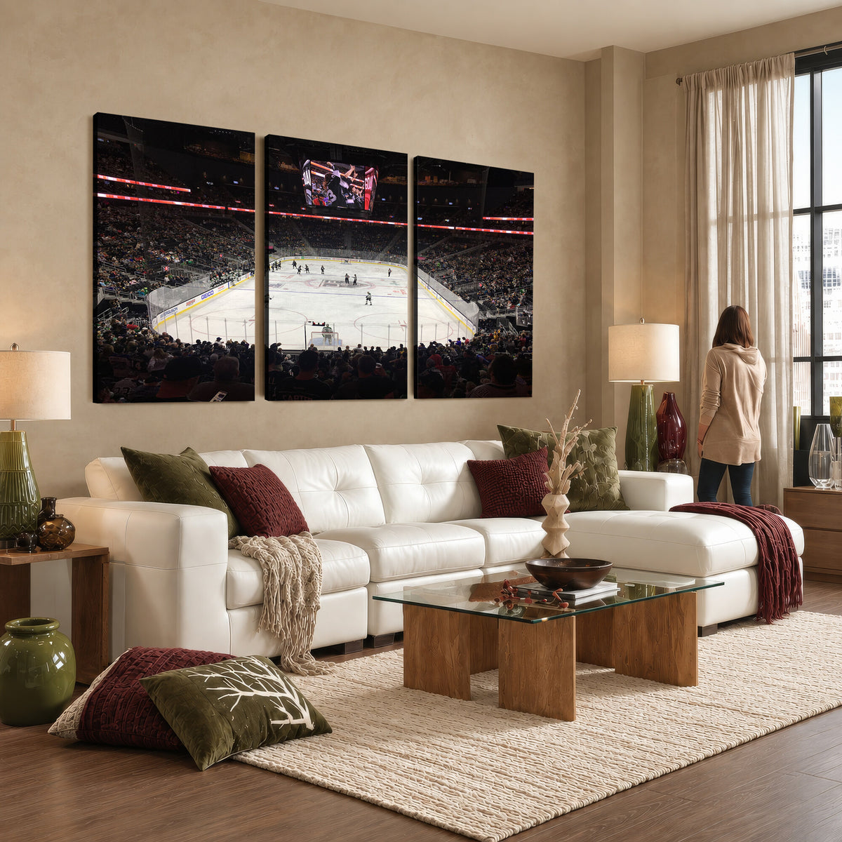 14802-MGV-CV-36X24 - T Mobile Arena Paradise Nevada Vegas Golden Knights Ice Hockey Stadium