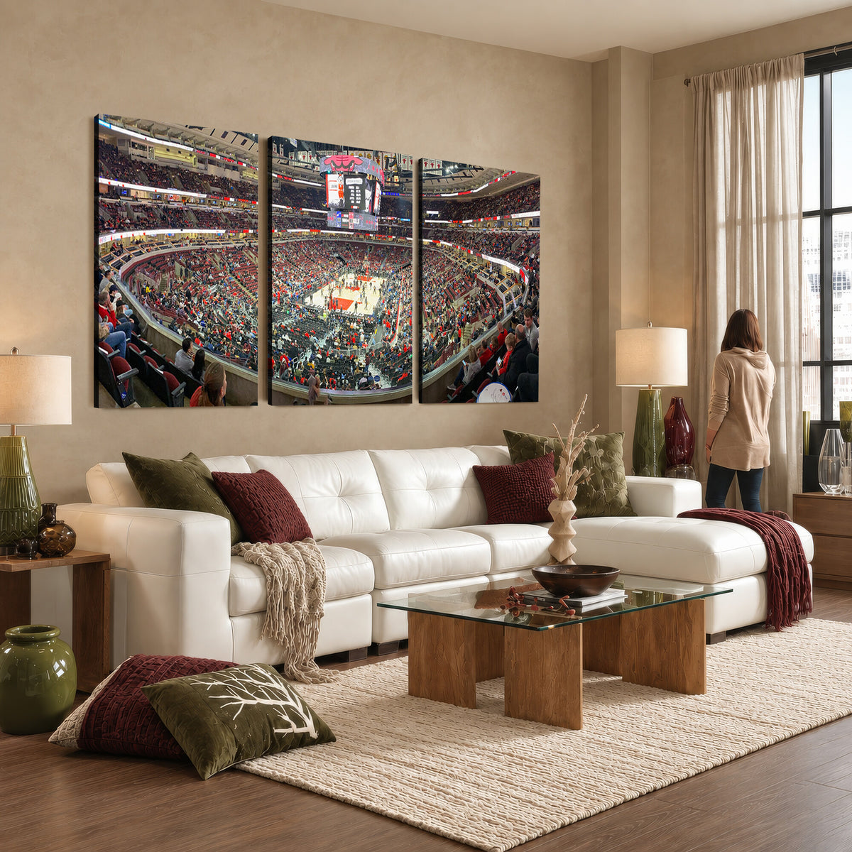43481-MGV-CV-36X24 - United Center Chicago Bulls Stadium Wall Art Canvas Print