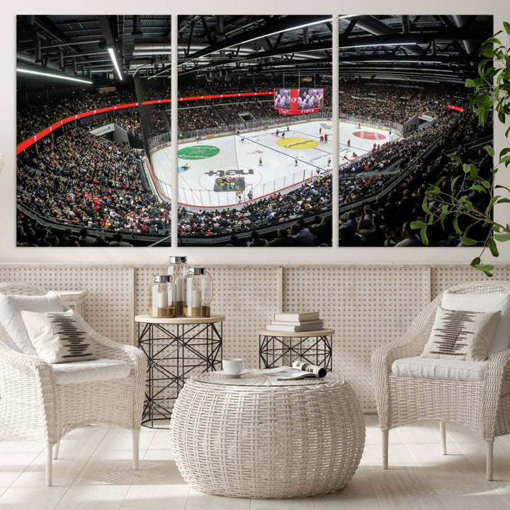 Vaudoise Lausanne Ice Hockey Arena Stadium Wall Art Canvas Print