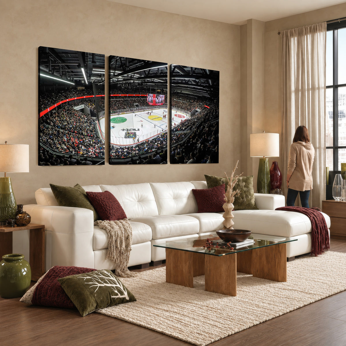 46282-MGV-CV-36X24 - Vaudoise Lausanne Ice Hockey Arena Stadium Wall Art Canvas