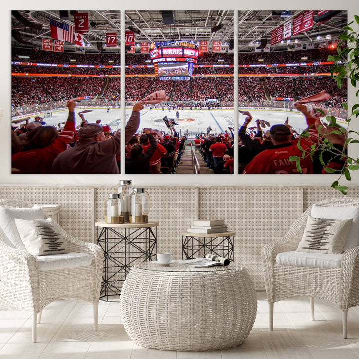 Carolina Hurricanes Ice Hockey Stadium Wall Art Canvas Print