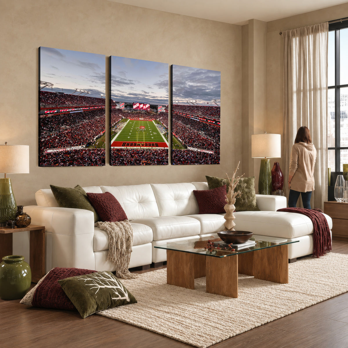 35698-MGV-CV-36X24 - Florida Tampa Raymond James Stadium Wall Art Canvas Print - NFL Football Stadium Print Canvas