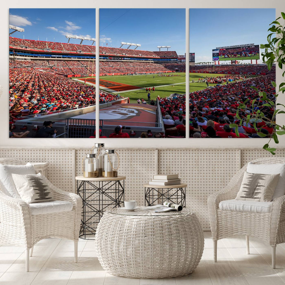 Florida Tampa Raymond James Stadium Wall Art Canvas Print - NFL Football Stadium Print