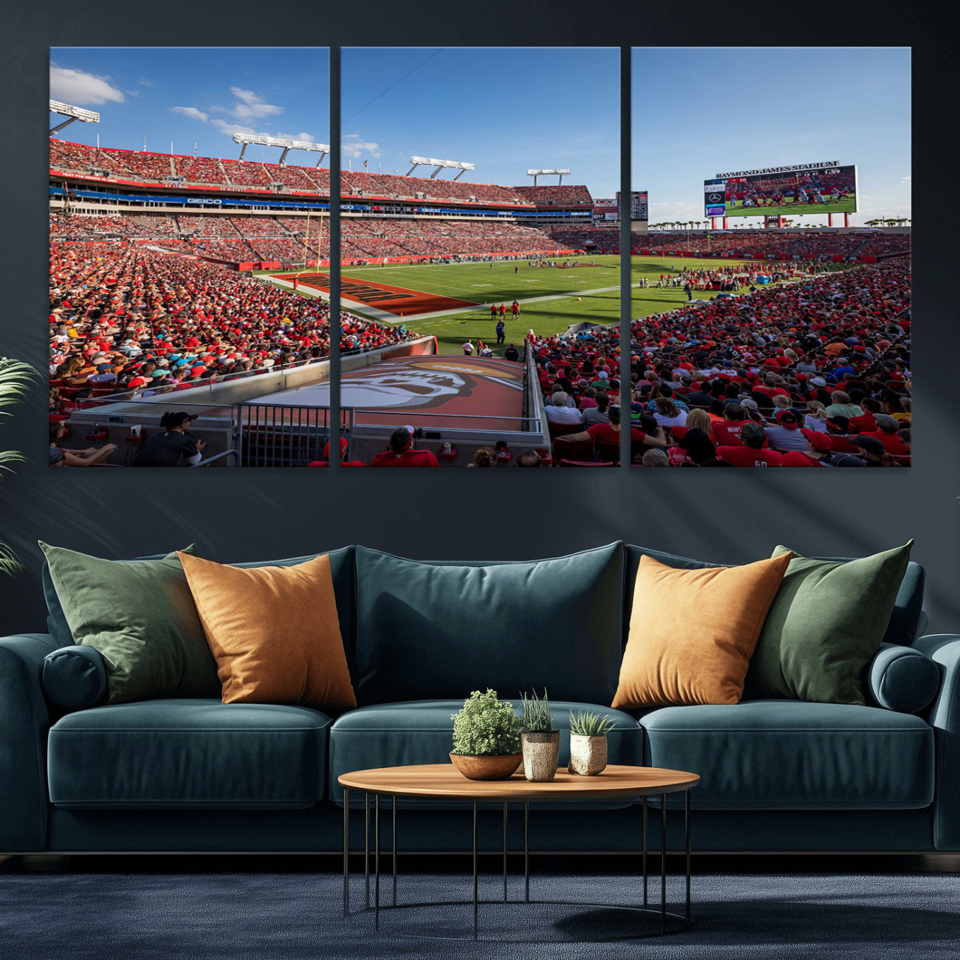 MGV-CV-60X30-3P - Florida Tampa Raymond James Stadium Wall Art Canvas Print - NFL Football Stadium Print