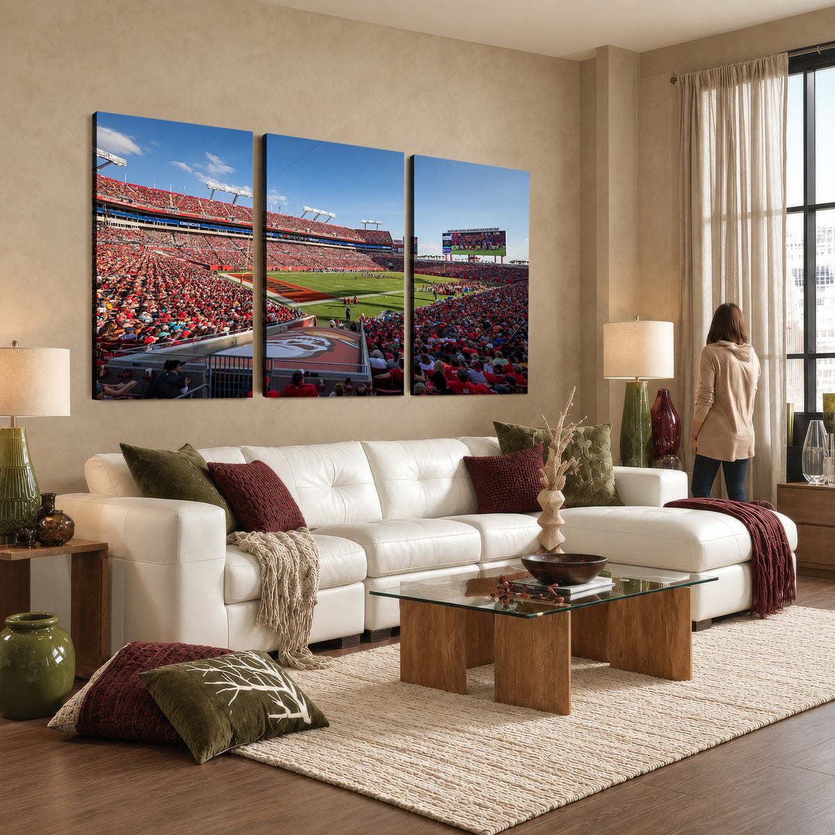 65229-MGV-CV-36X24 - Florida Tampa Raymond James Stadium Wall Art Canvas Print - NFL Football Stadium Print