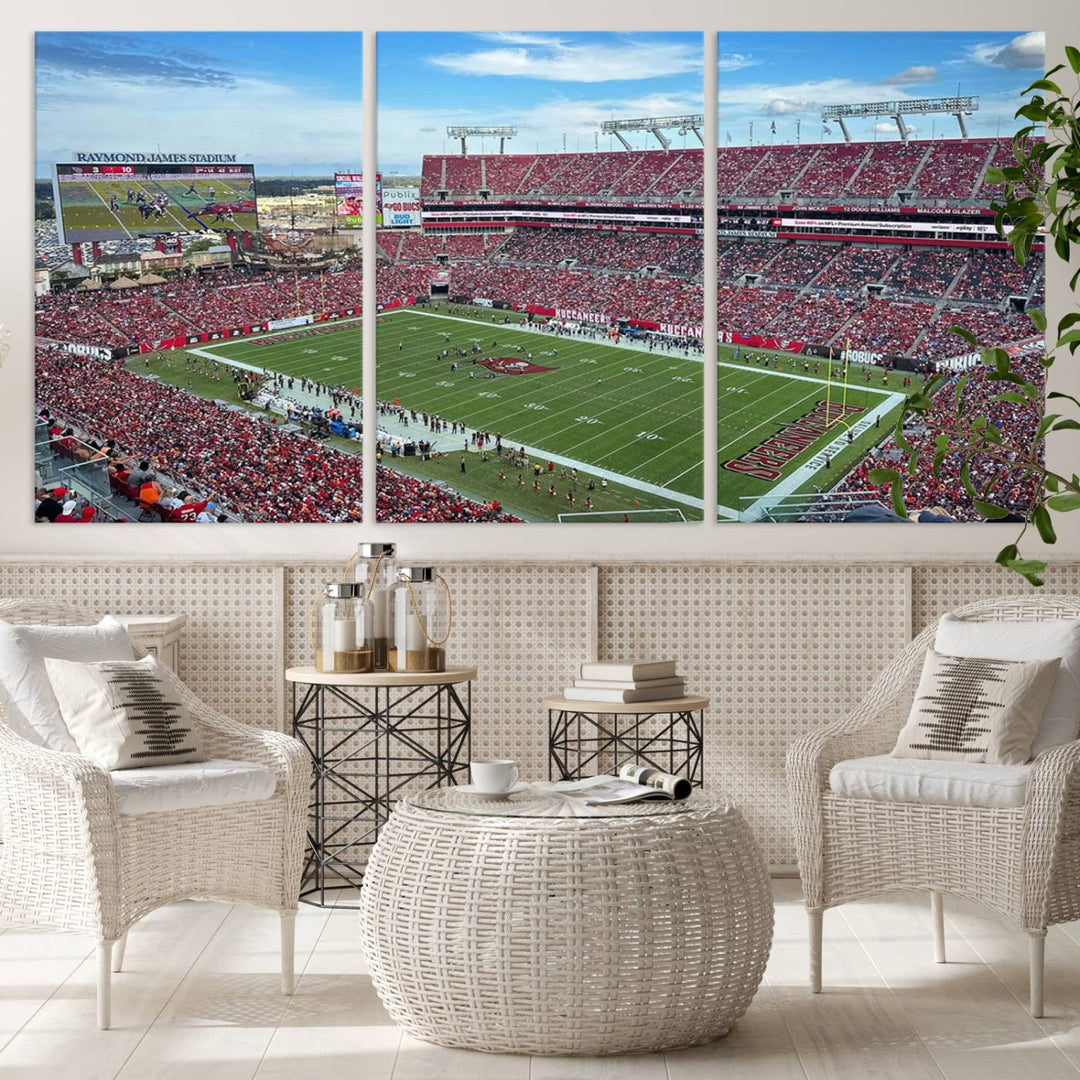 Florida Tampa Raymond James Stadium Wall Art Canvas Print - NFL Football Stadium Print