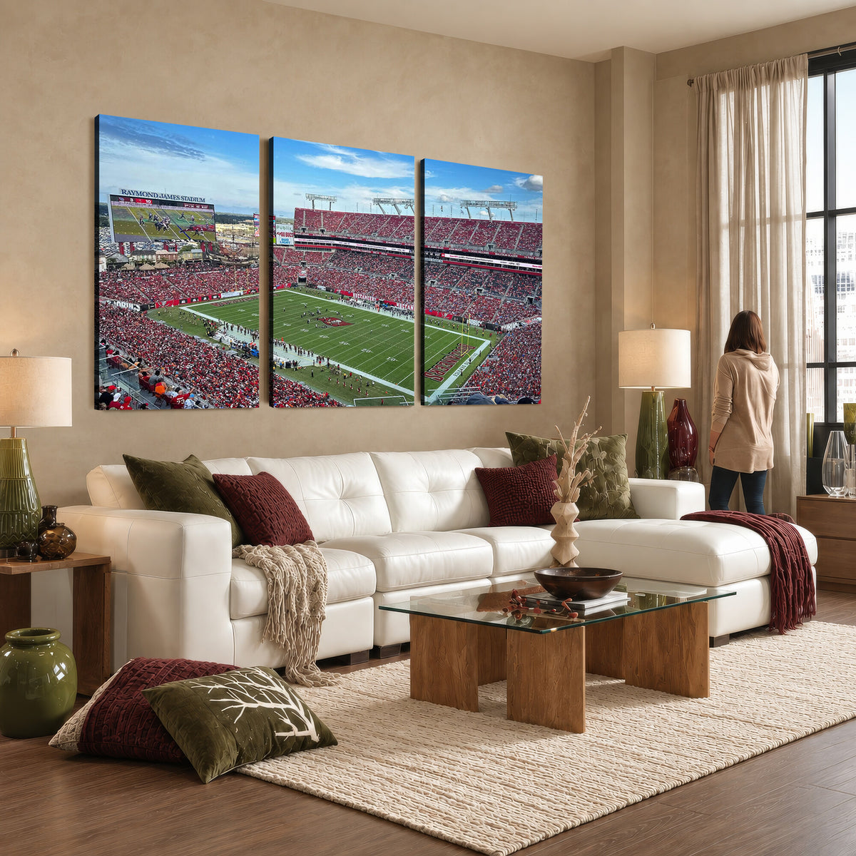 52828-MGV-CV-36X24 - Florida Tampa Raymond James Stadium Wall Art Canvas Print - NFL Football Stadium Print Canvas