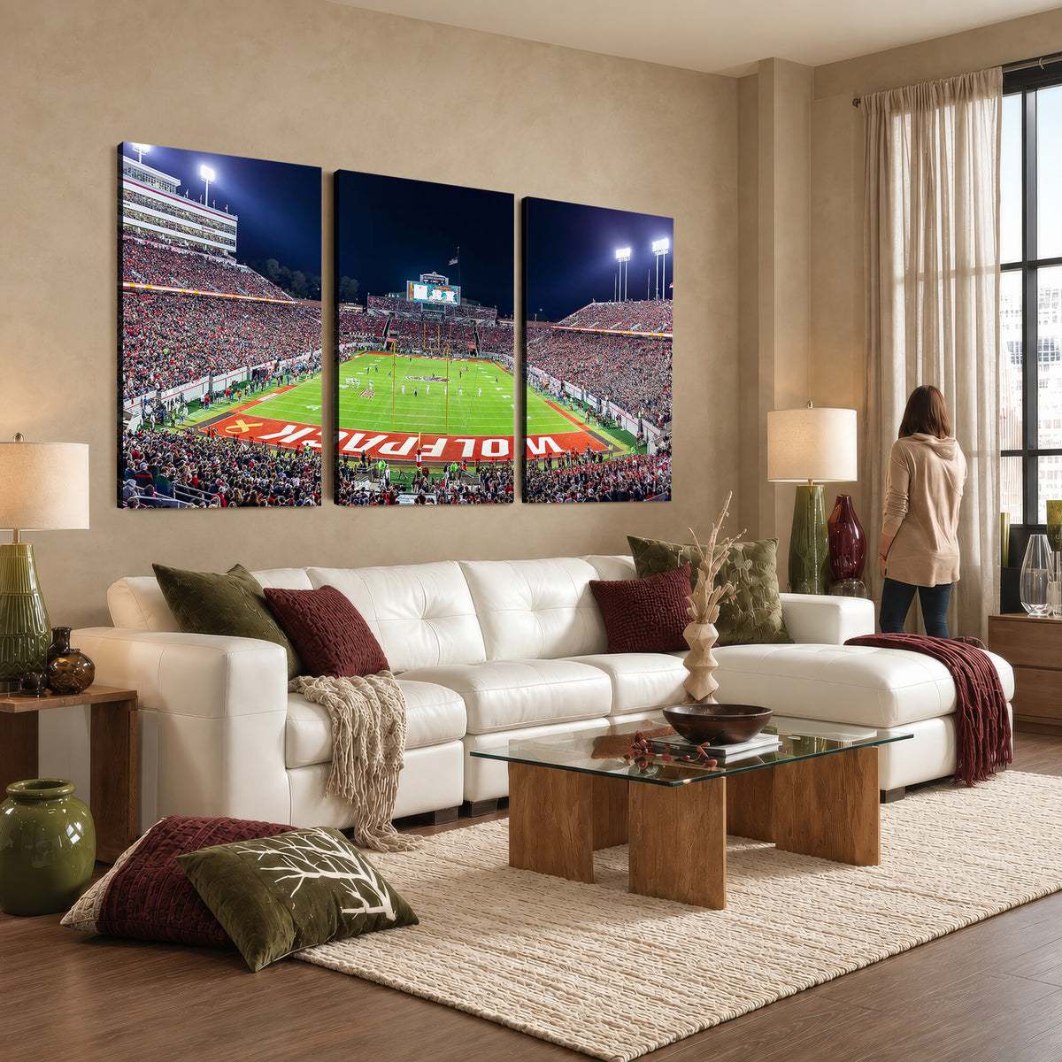 23086-MGV-CV-36X24 - NC State Wolfpack Canvas Print - Raleigh Carter-Finley Stadium Wall Art, Football Team Canvas Print