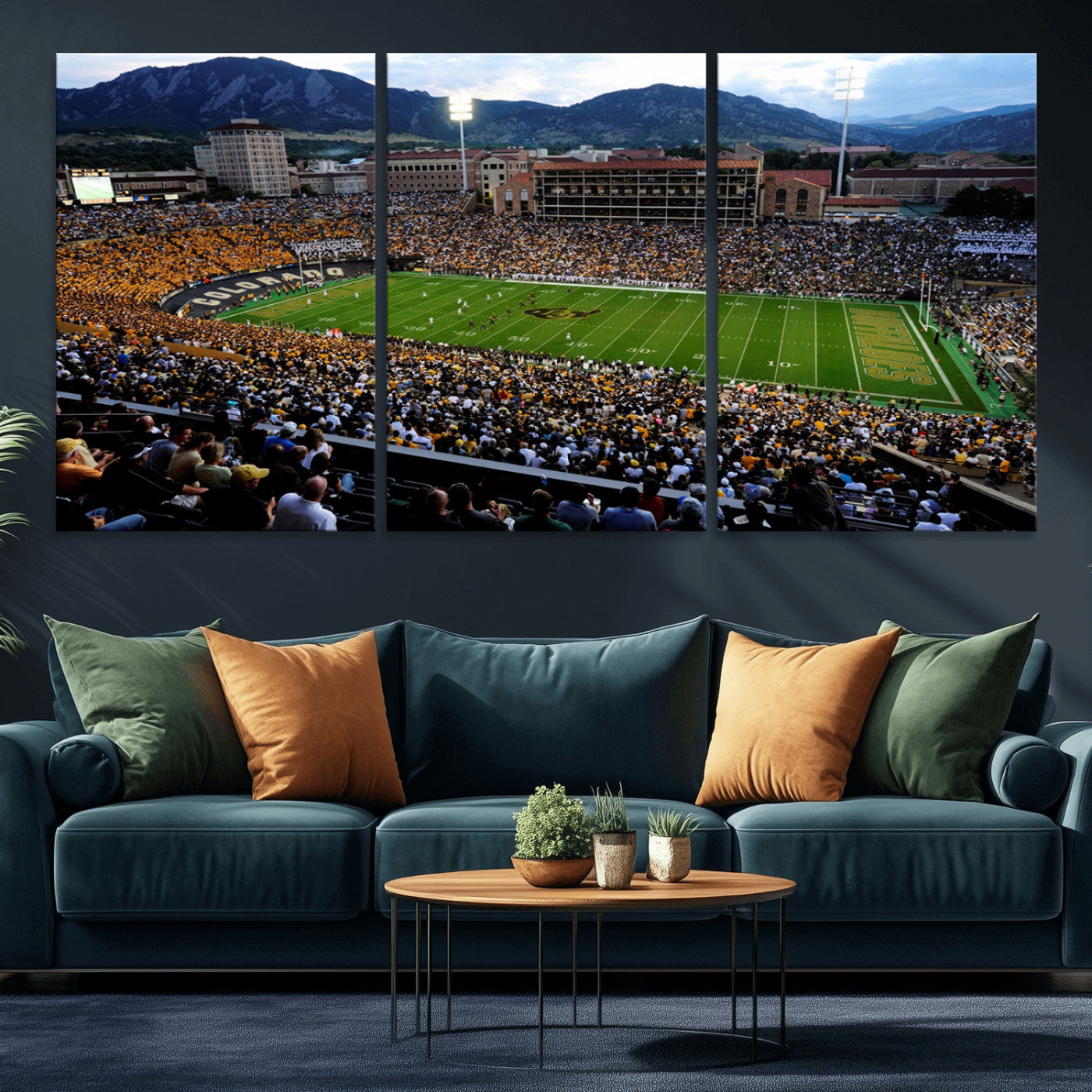 MGV-CV-60X30-3P - Colorado Buffaloes Canvas Print - Boulder Folsom Field Stadium Wall Art Canvas Print, Football Print