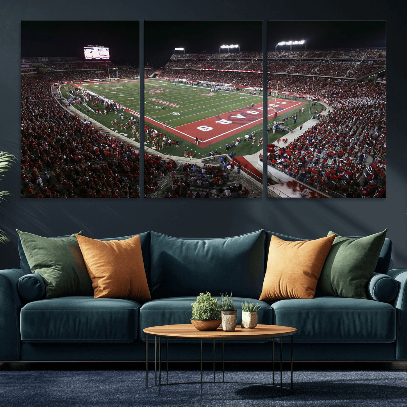 MGV-CV-60X30-3P - Houston Cougars Football Team Print - Houston TDECU Stadium Wall Art Canvas Print