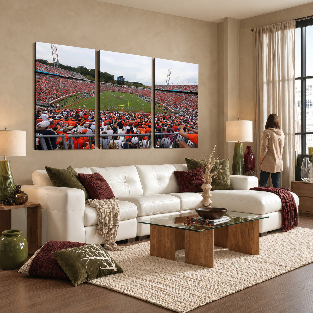 63606-MGV-CV-36X24 - Virginia Cavaliers Football Team Print, Charlottesville, Extra Large Game Room Wall Decor