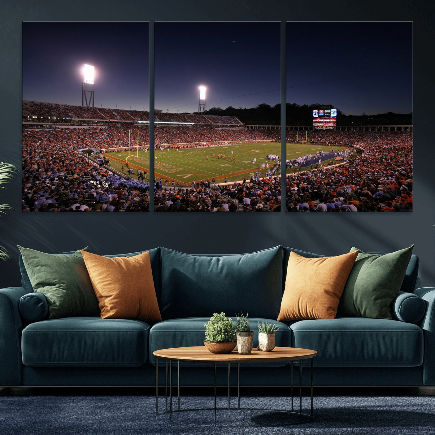 MGV-CV-60X30-3P - Virginia Cavaliers Football Team Print - Charlottesville Scott Stadium Canvas Print Wall Art