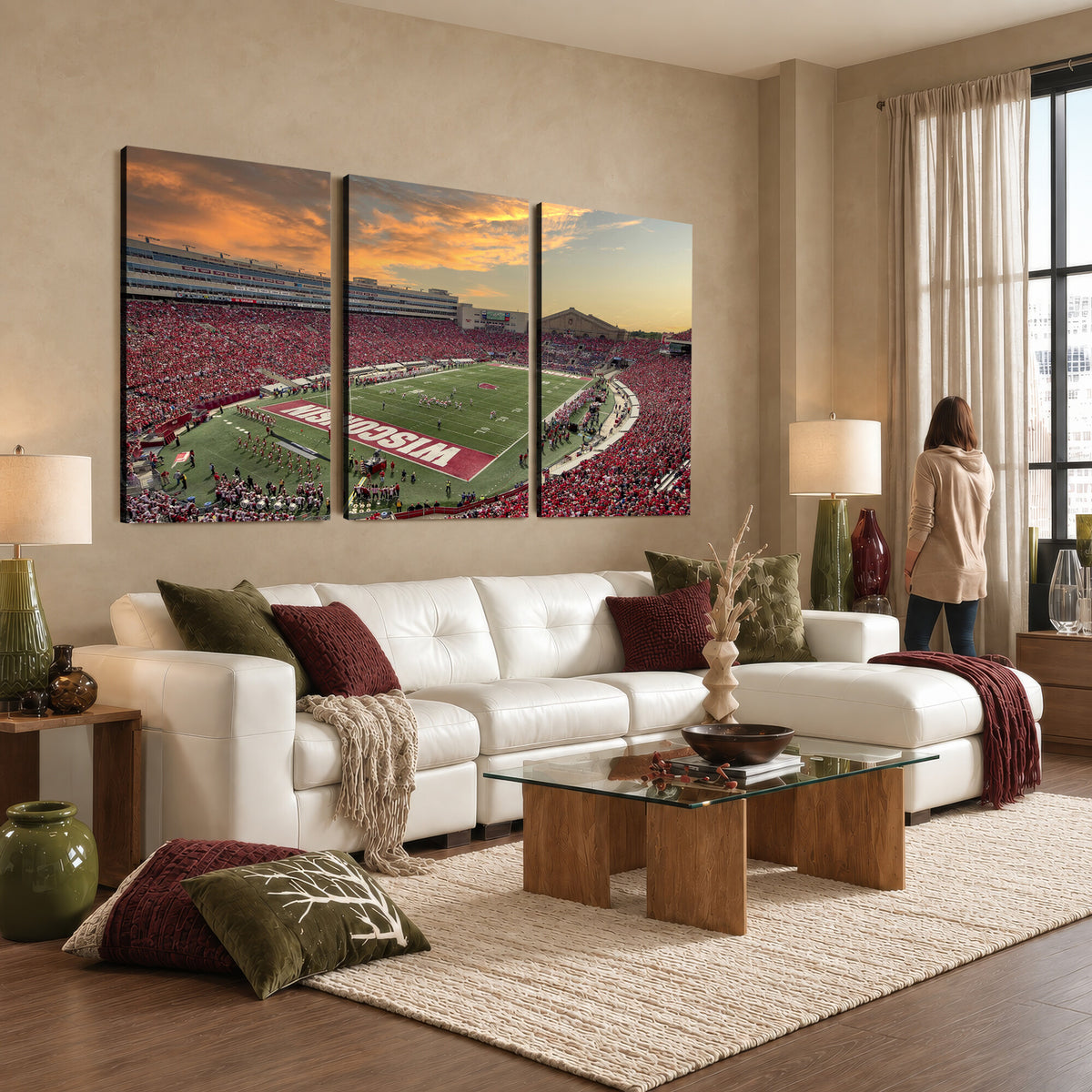 41472-MGV-CV-36X24 - Camp Randall Stadium Wisconsin Badgers Large Wall Art Canvas Print | College Football Stadium Wall