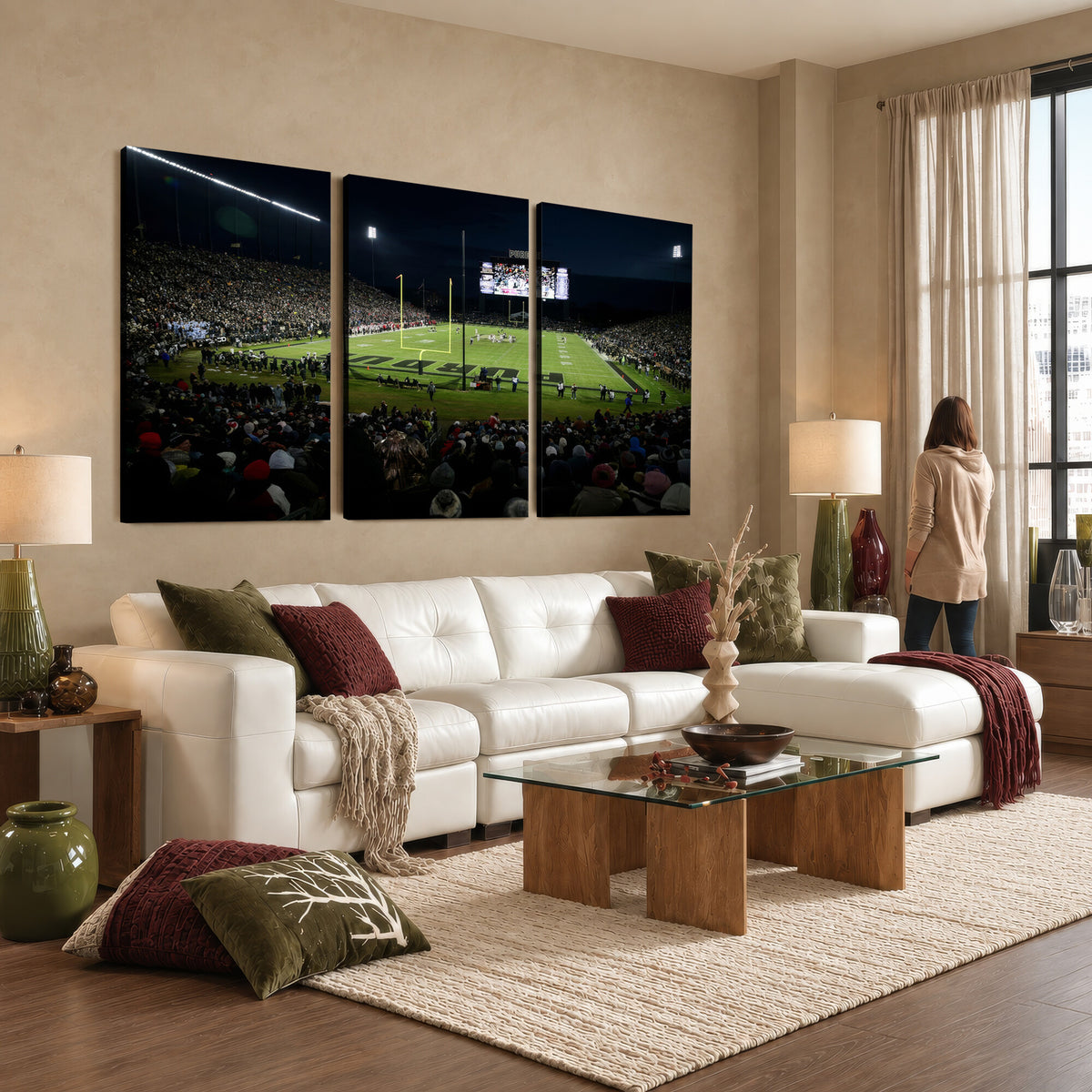 60140-MGV-CV-36X24 - Purdue Boilermakers Football Team Print - West Lafayette Ross–Ade Stadium Wall Art Canvas Print