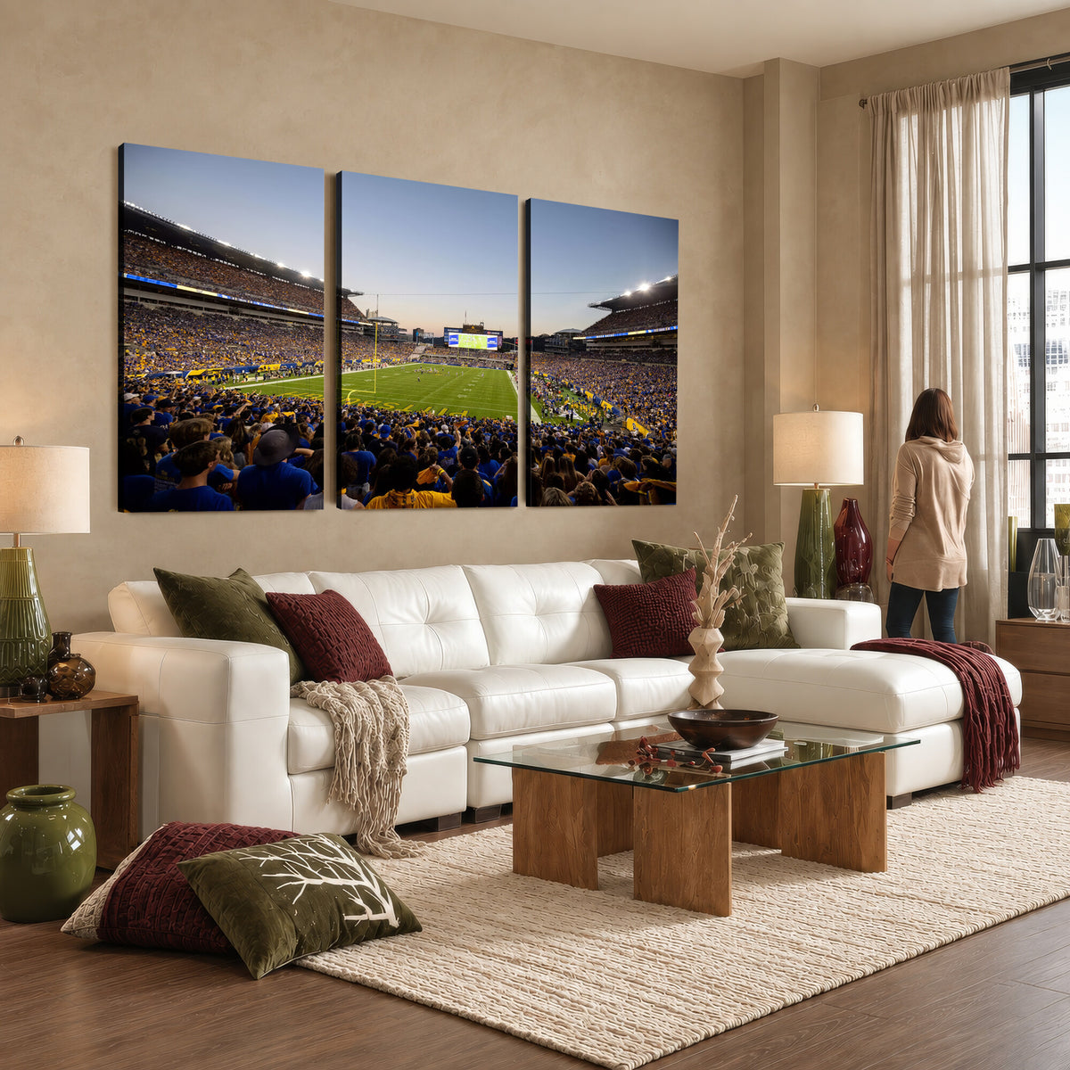 41853-MGV-CV-36X24 - Pittsburgh Panthers Football Team Print - Pittsburgh Acrisure Stadium Wall Art Canvas Print