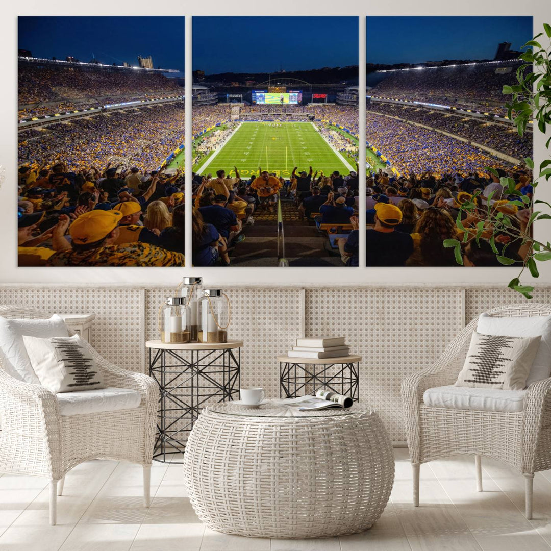 Pittsburgh Panthers Football Team Print - Pittsburgh Acrisure Stadium Wall Art Canvas Print