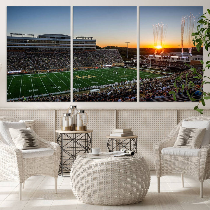 Demon Deacons Football Team Print - Winston-Salem Allegacy Federal Credit Union Stadium Wall Art Canvas Print