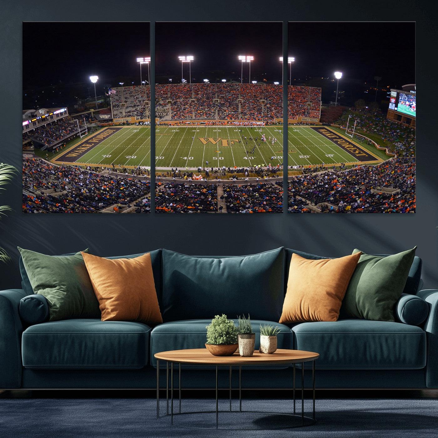 MGV-CV-60X30-3P - Demon Deacons Print Canvas, Football Team Print - Winston-Salem Allegacy Federal Credit Union