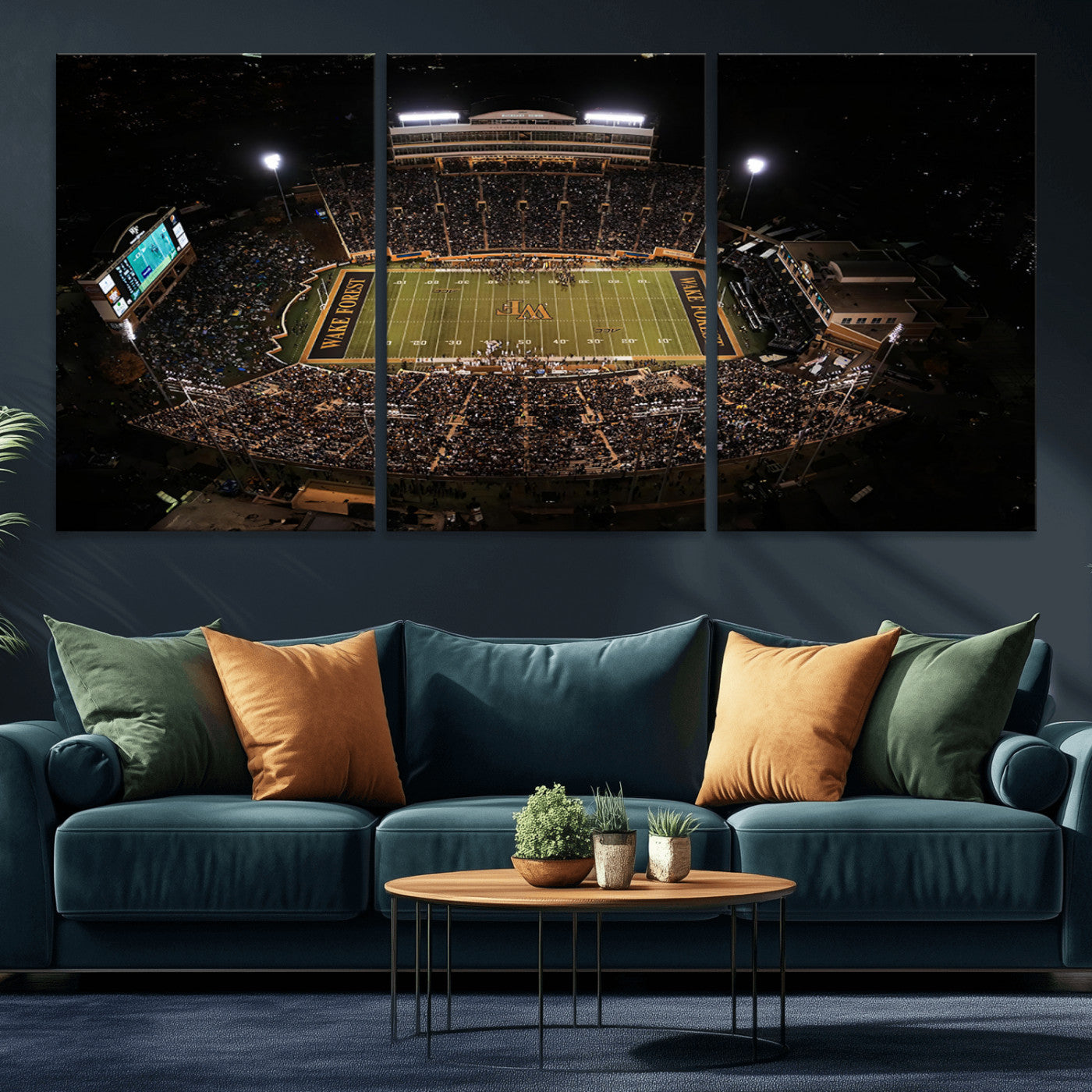 MGV-CV-60X30-3P - Wake Forest University Demon Deacons Canvas Printi, Football Team Print - Winston-Salem Allegacy
