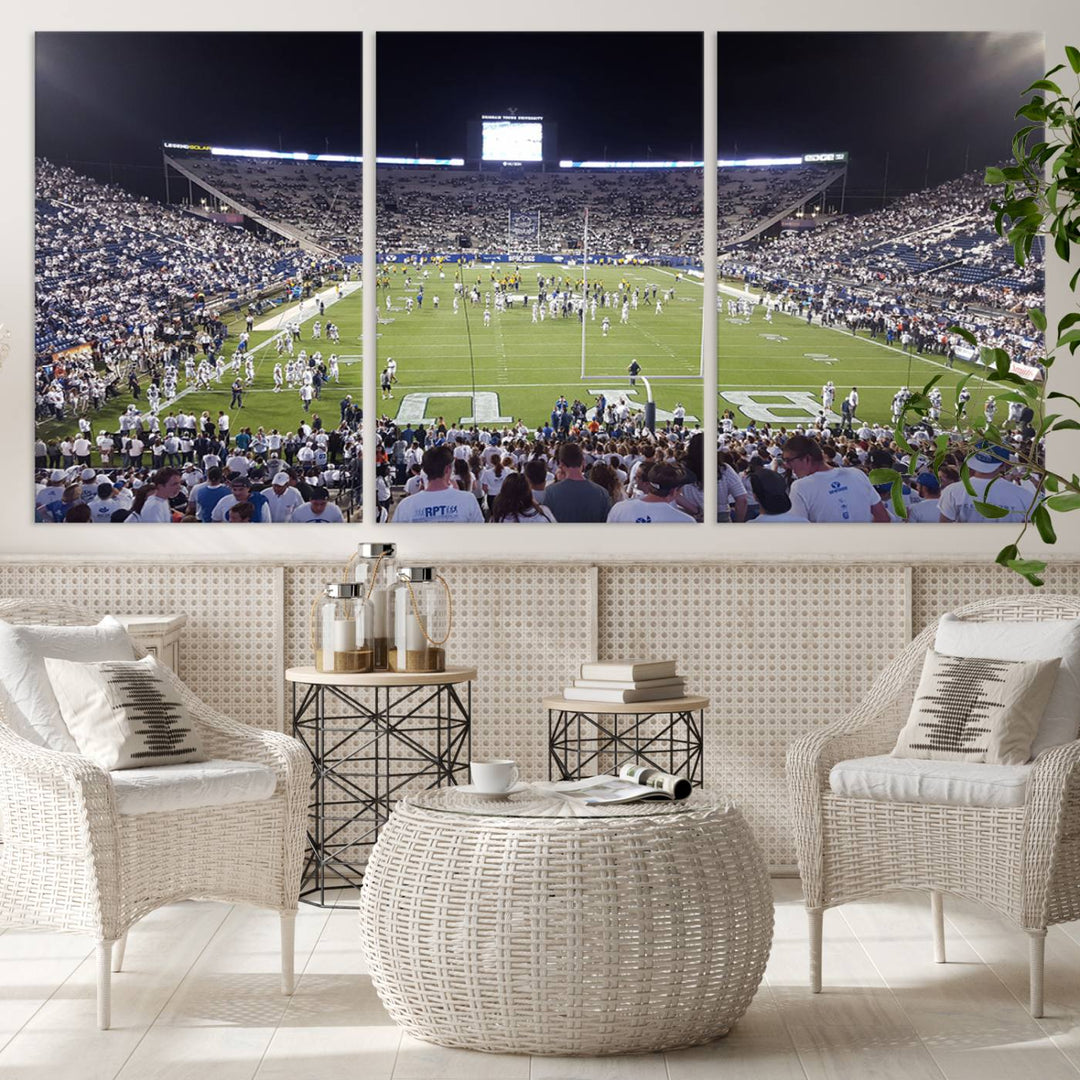 Brigham Young University Cougars Football Team Print - Provo LaVell Edwards Stadium Wall Art Canvas Print.