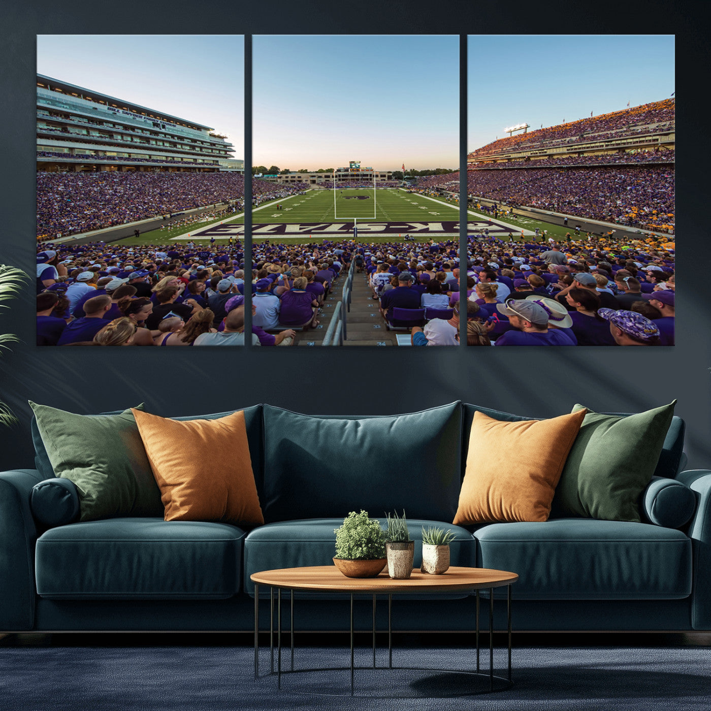 MGV-CV-60X30-3P - Kansas State University Wildcats Football Team Print - Manhattan Bill Snyder Family Football Stadium
