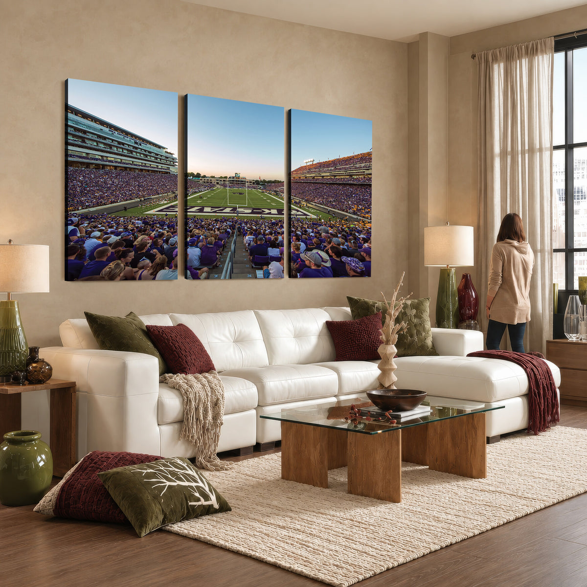 82792-MGV-CV-36X24 - Kansas State University Wildcats Football Team Print - Manhattan Bill Snyder Family Football Stadium