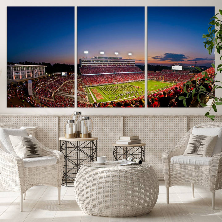 Wolfpack Football Team Print - Raleigh Carter-Finley Stadium Wall Art Canvas Print