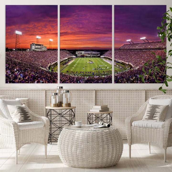 East Carolina University Pirates Football Team Print - Greenville Dowdy-Ficklen Stadium Wall Art Canvas Print