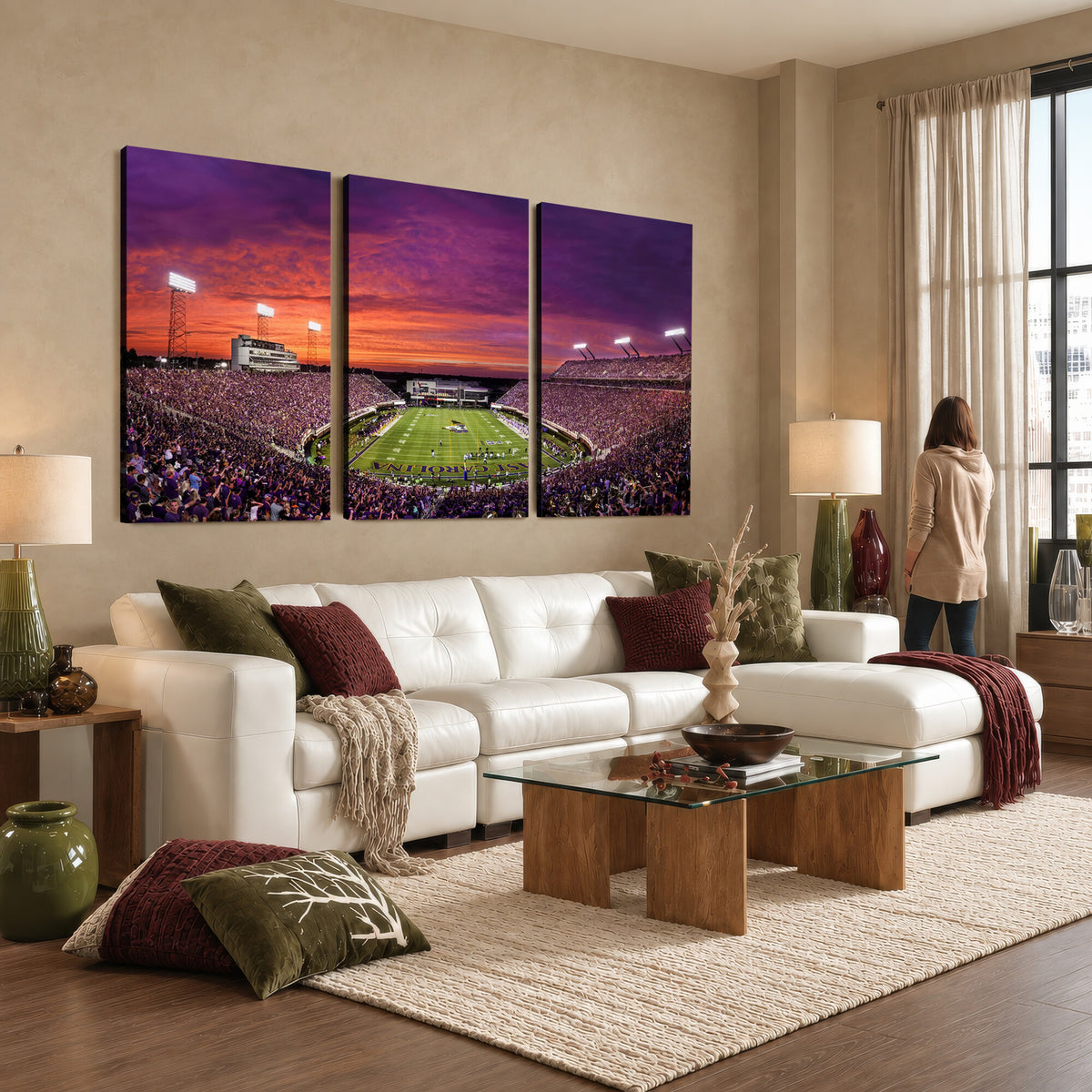 88575-MGV-CV-36X24 - East Carolina University Pirates Football Print Canvas- Greenville Dowdy-Ficklen Stadium Wall Art