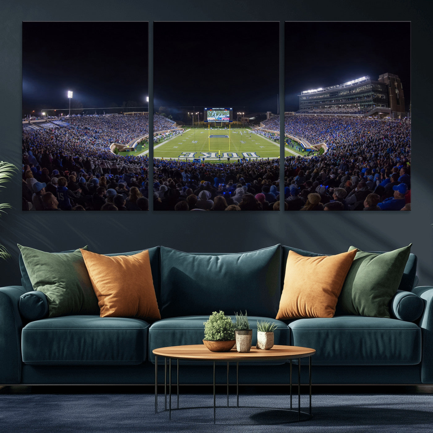 MGV-CV-60X30-3P - Duke University Blue Devils Football Team Print - Durham Wallace Wade Stadium Wall Art Canvas Print