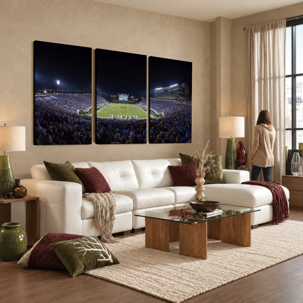 21070-MGV-CV-36X24 - Duke University Blue Devils Football Team Print - Durham Wallace Wade Stadium Wall Art Canvas Print