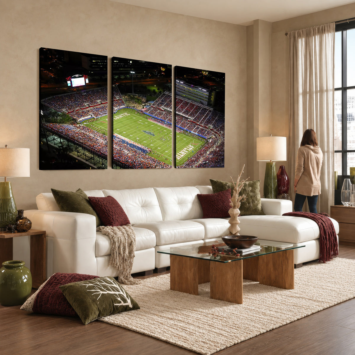12682-MGV-CV-36X24 - Florida Atlantic University Owls Canvas Print, Football Team Print - Boca Raton FAU Stadium Wall Art